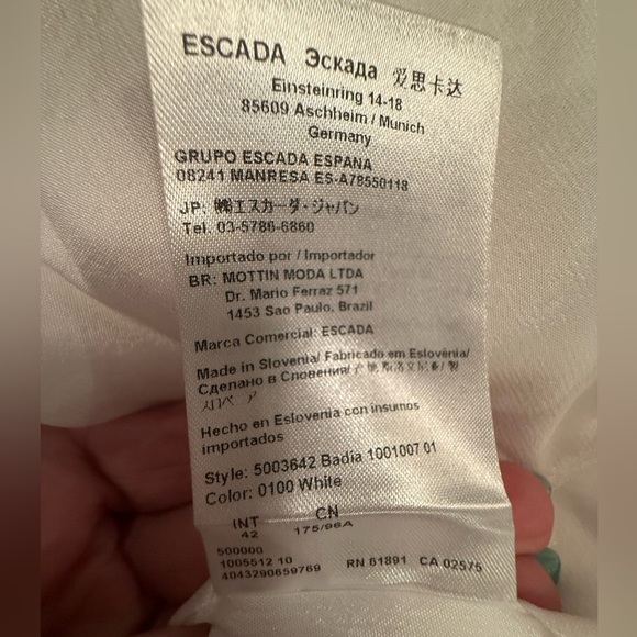 Escada Cream/Black Blazer Tailored Suit Jacket Size 12/Large MSRP $695 - Picture 7 of 11